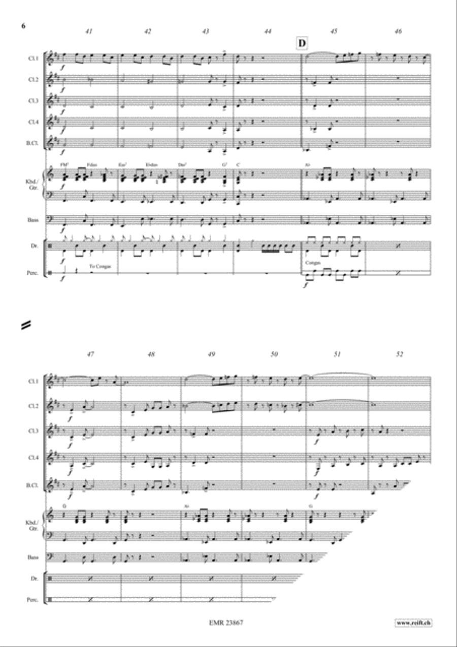 Cha Cha - Cuba Libre Cha Cha - Cuba Libre Clarinet Quintet scores gallery preview page 6