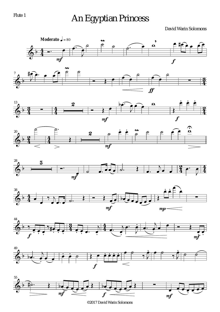 An Egyptian Princess for 2 flutes and guitar Flute scores gallery preview page 5