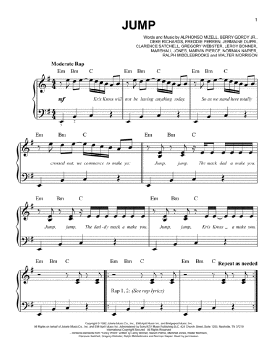 Jump Jump A Cappella scores gallery preview page 1