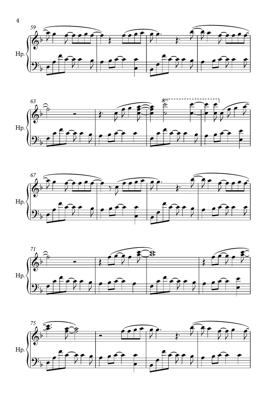 Just The Way You Are Harp scores gallery preview page 4