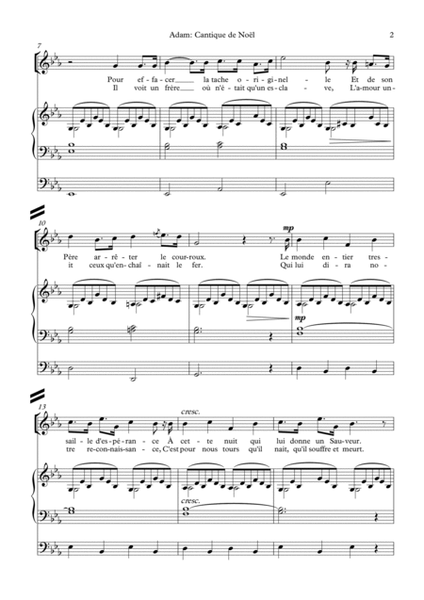 Cantique de Noël (Soprano or Tenor soloist, SSA choir, Organ) image number null