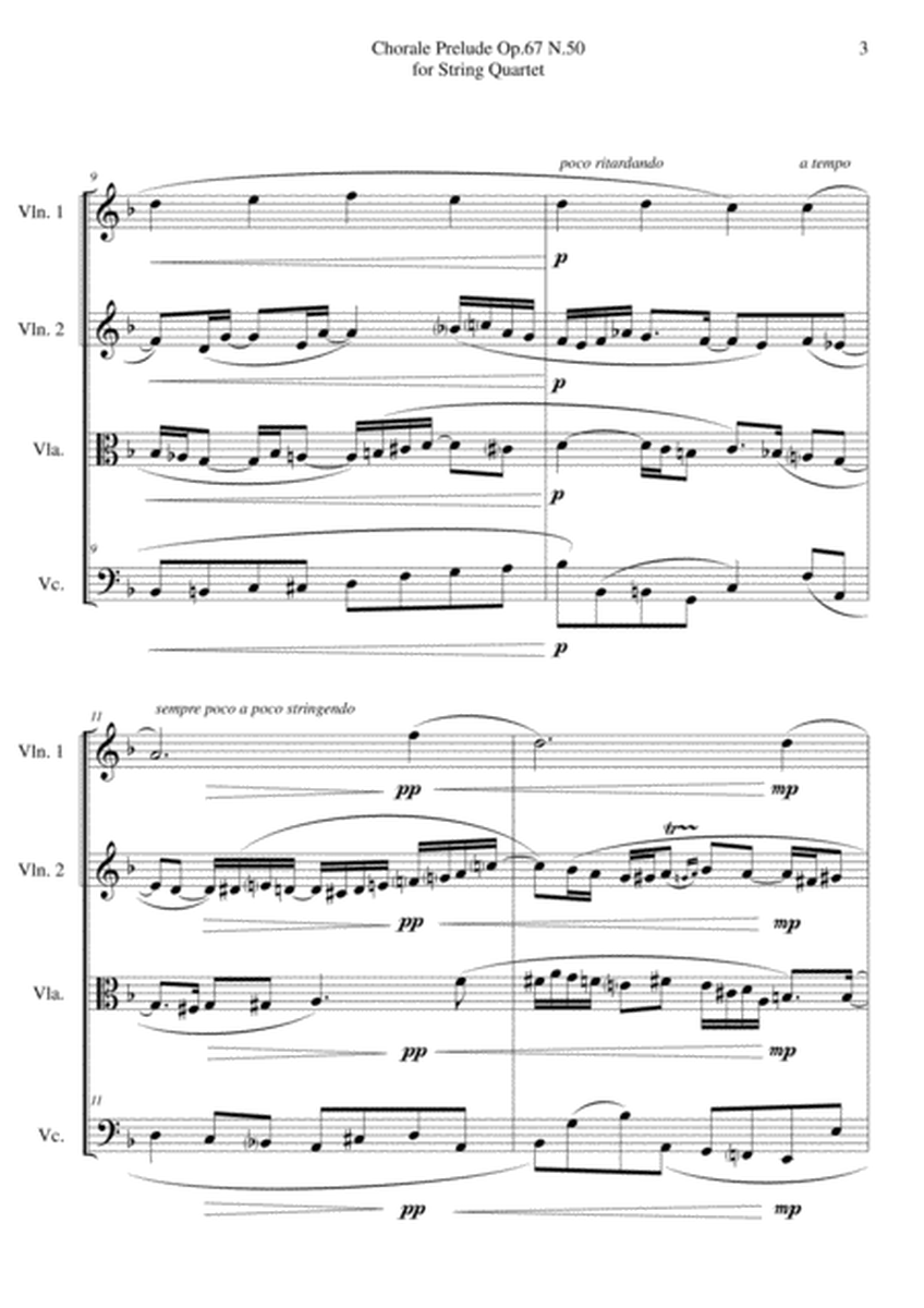 Chorale Prelude Op.67 N.50 for String Quartet image number null