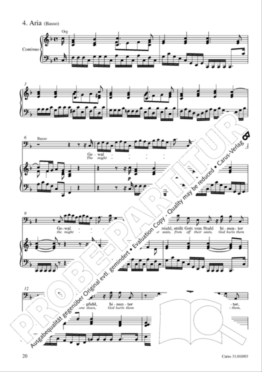 Magnify the Lord, my soul (Meine Seel erhebt den Herren) 4-Part scores gallery preview page 21