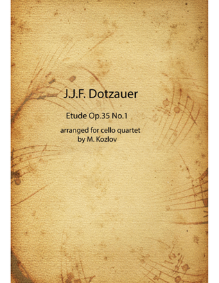 Book cover for Dotzauer cello quartet from 24 etudes Op.35 No.1