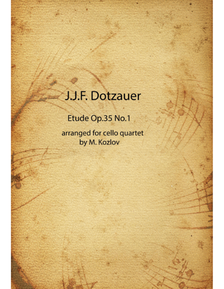 Dotzauer cello quartet from 24 etudes Op.35 No.1