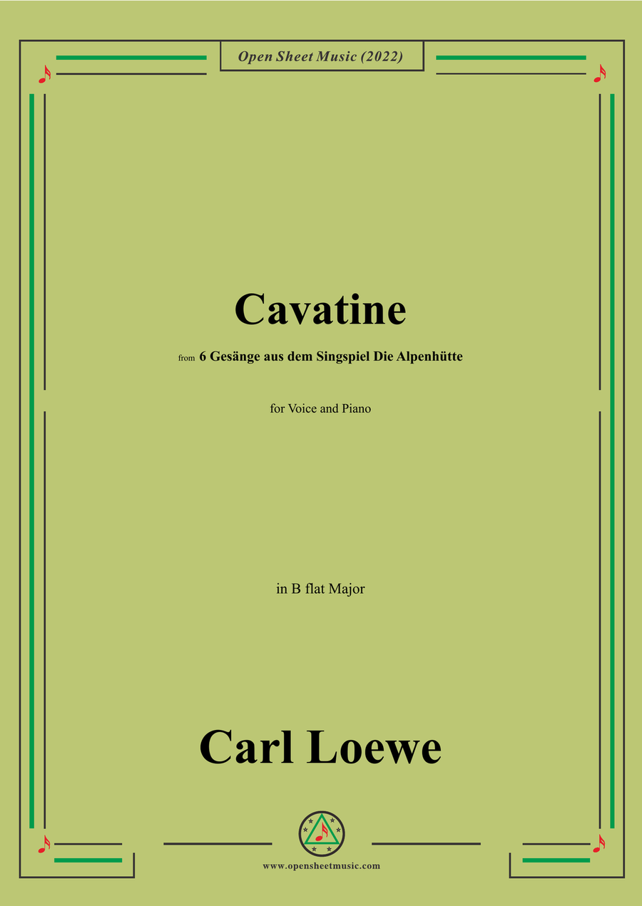 Loewe-Cavatine,in B flat Major,for Voice and Piano