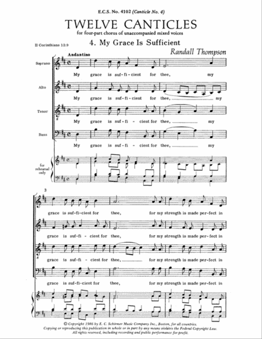 My Grace is Sufficient 4-Part scores gallery preview page 2