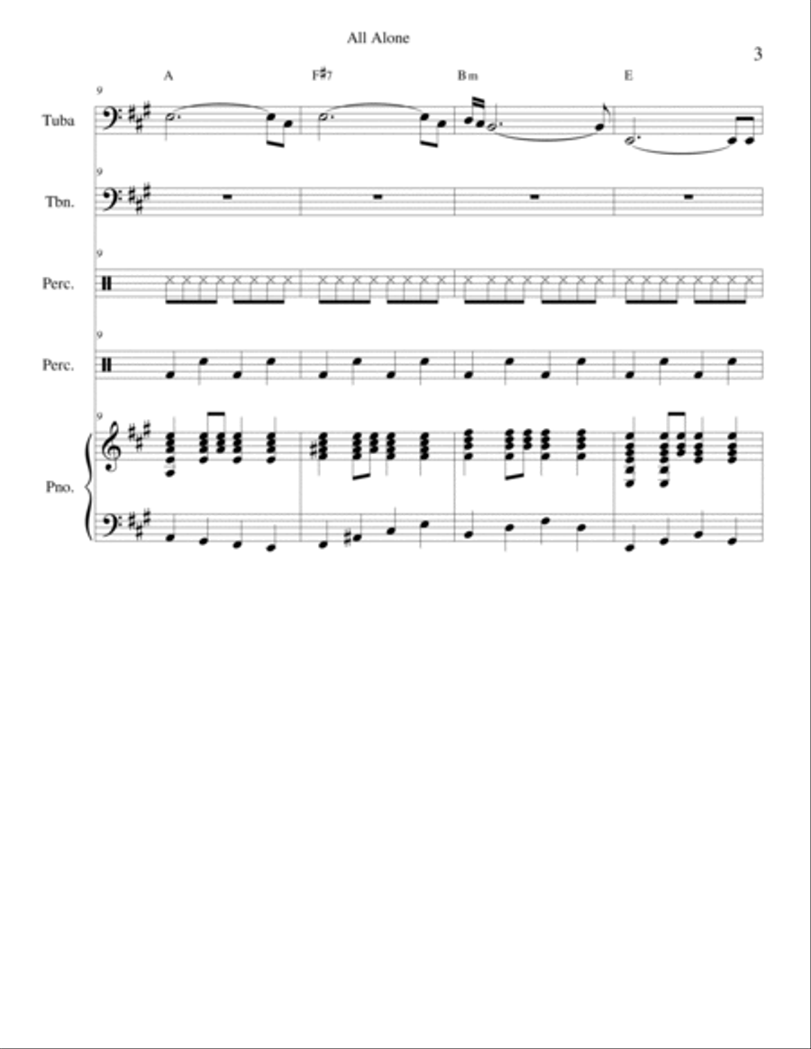 All Alone Trombone scores gallery preview page 3