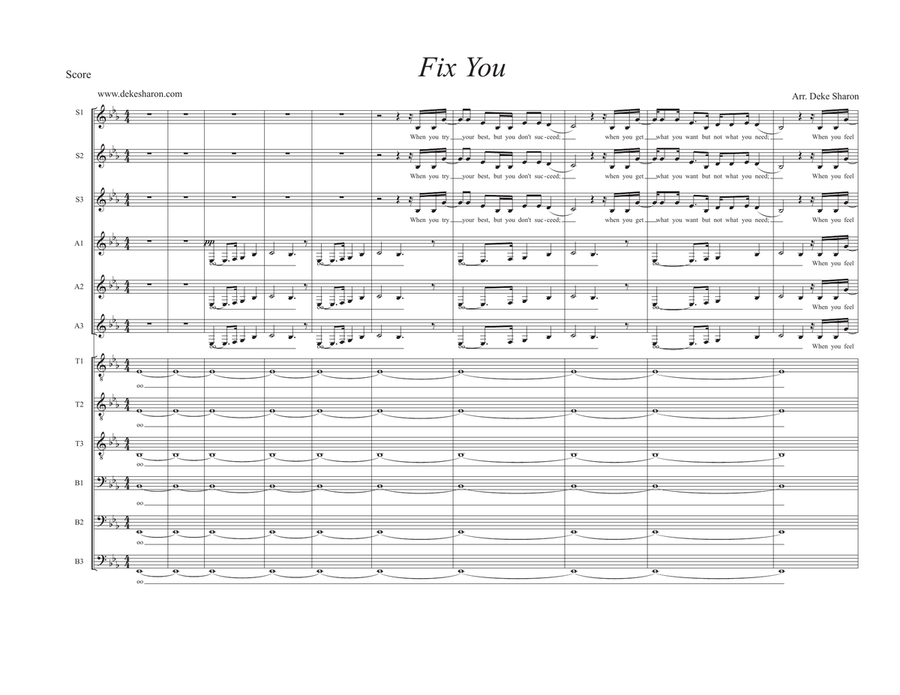 Fix You Fix You 4-Part scores gallery preview page 1