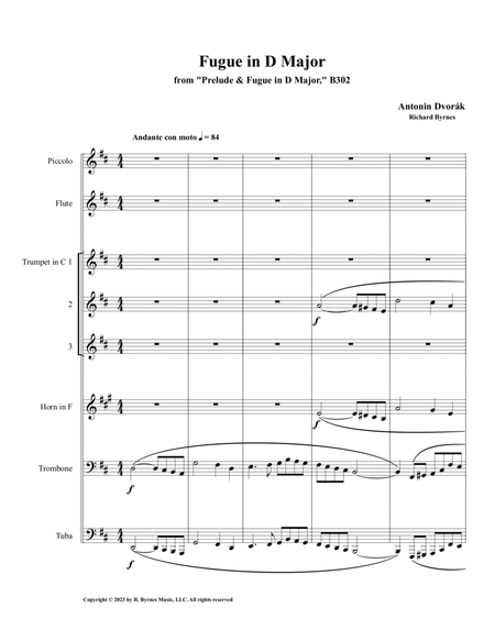Dvorák, Fugue in D Major (Brass Sextet + Piccolo & Flute) image number null