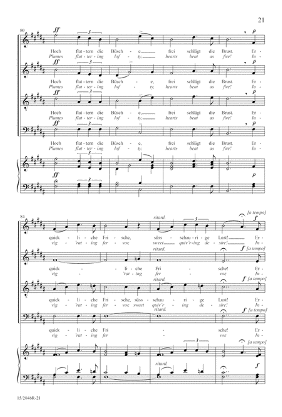 Two Mendelssohn Part Songs: 1. Im Walde 2. Jaglied 4-Part scores gallery preview page 22