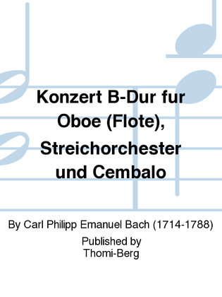 Book cover for Konzert B-Dur fur Oboe (Flote), Streichorchester und Cembalo