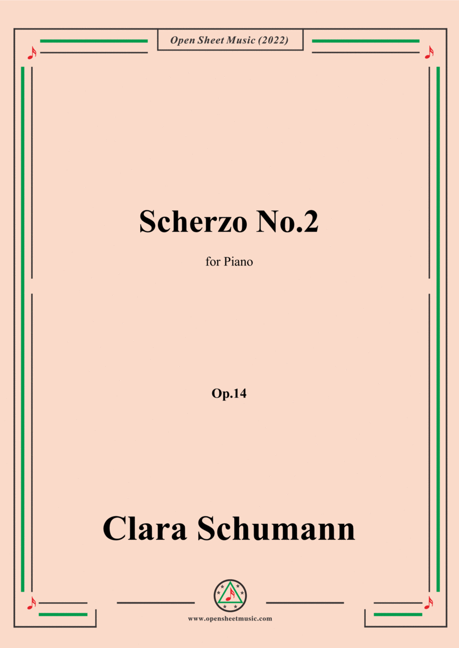 Clara Schumann-Scherzo No.2,Op.14,for Piano Piano Solo scores gallery preview page 1