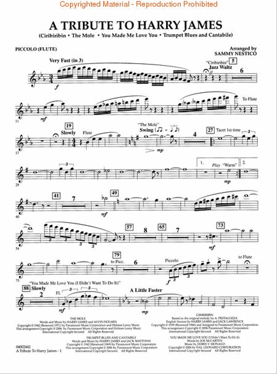 A Tribute to Harry James A Tribute to Harry James Concert Band scores gallery preview page 4