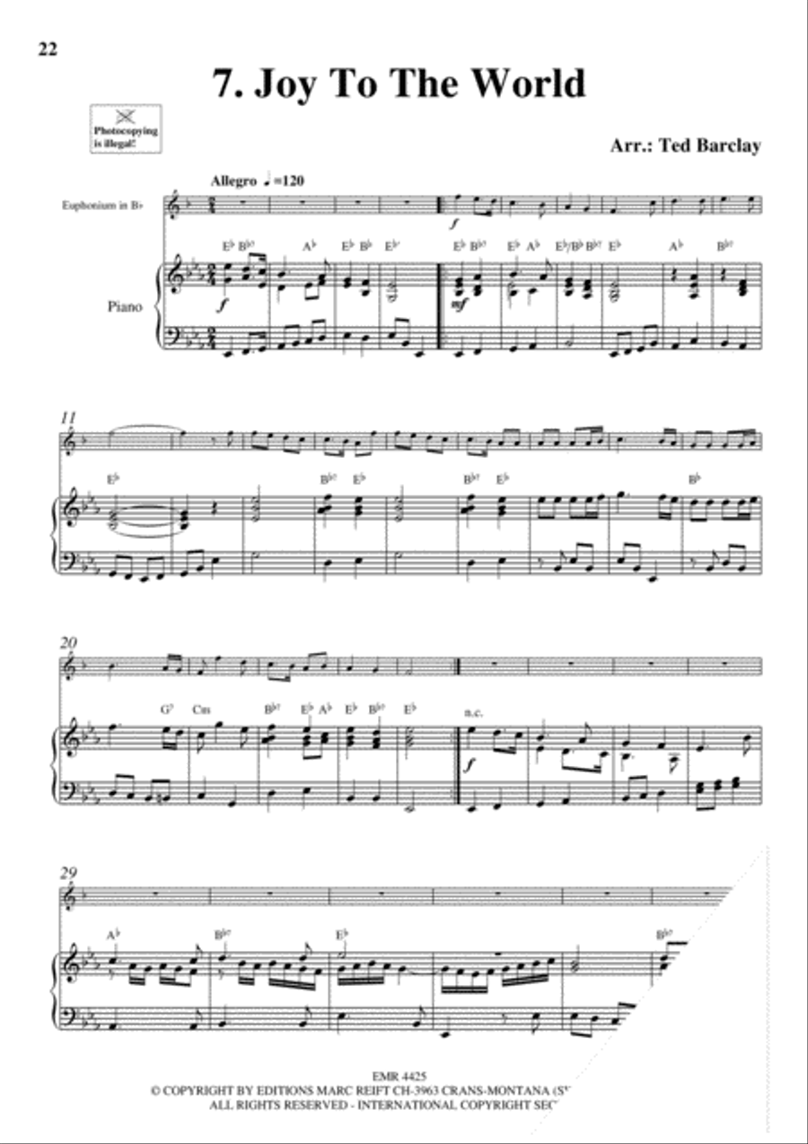 10 Easy Christmas Solos Euphonium scores gallery preview page 9