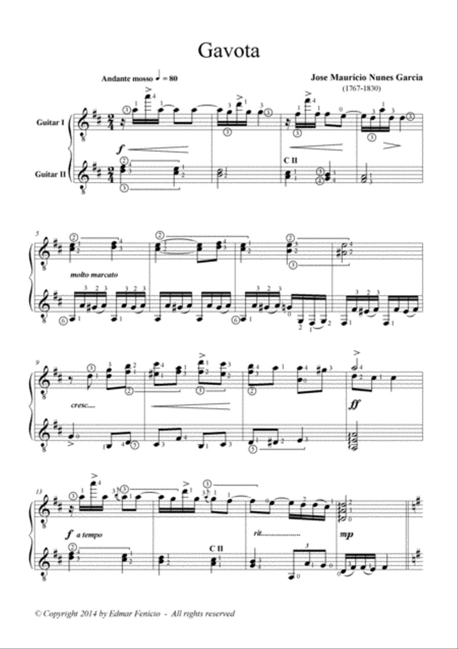 Gavota for two guitars Gavota for two guitars Classical Guitar scores gallery preview page 2