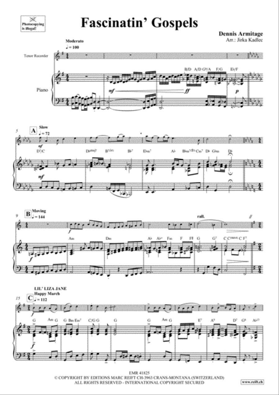Fascinatin' Gospels Tenor Recorder scores gallery preview page 5