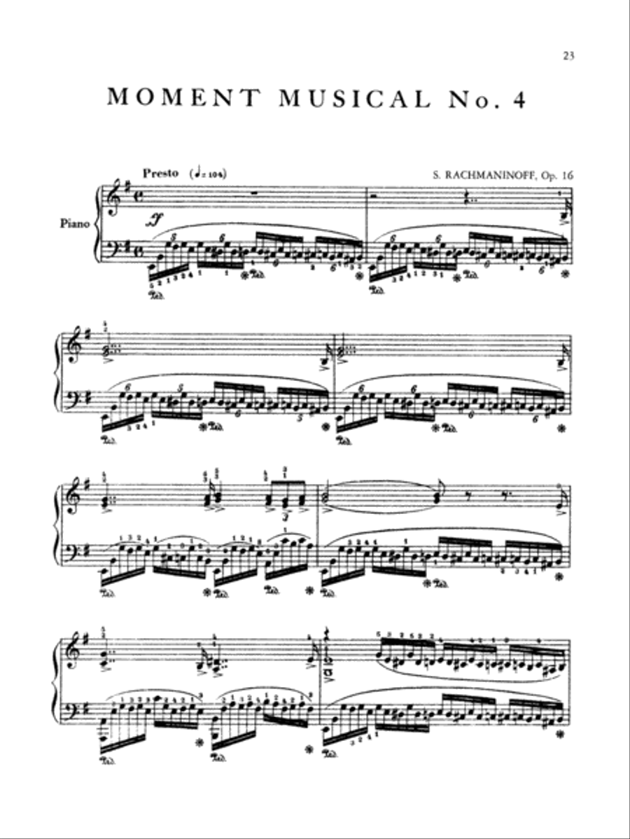 Rachmaninoff: Moments Musicaux, Op. 16 Piano Solo scores gallery preview page 1