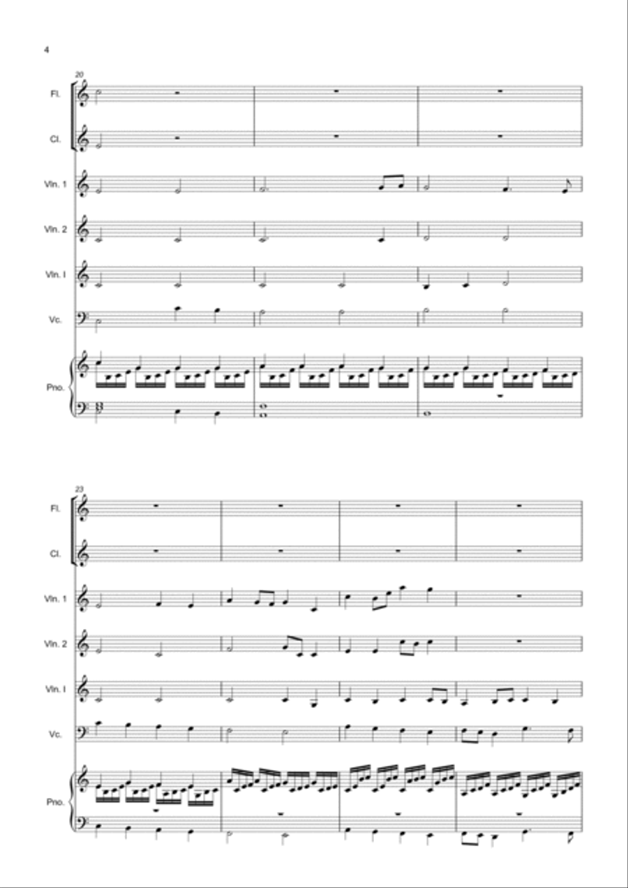 Recorder Quartet Sonata 2 mov III Lagramente Recorder scores gallery preview page 4