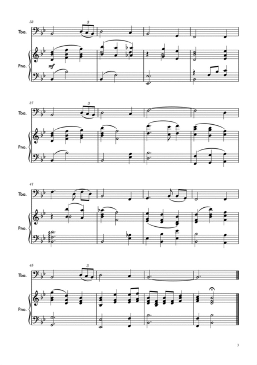 Amazing Grace - Tuba Piano scores gallery preview page 3