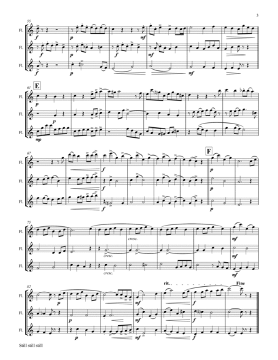 Still Still Still - Christmas song - Flute Trio - C Flute Trio scores gallery preview page 4