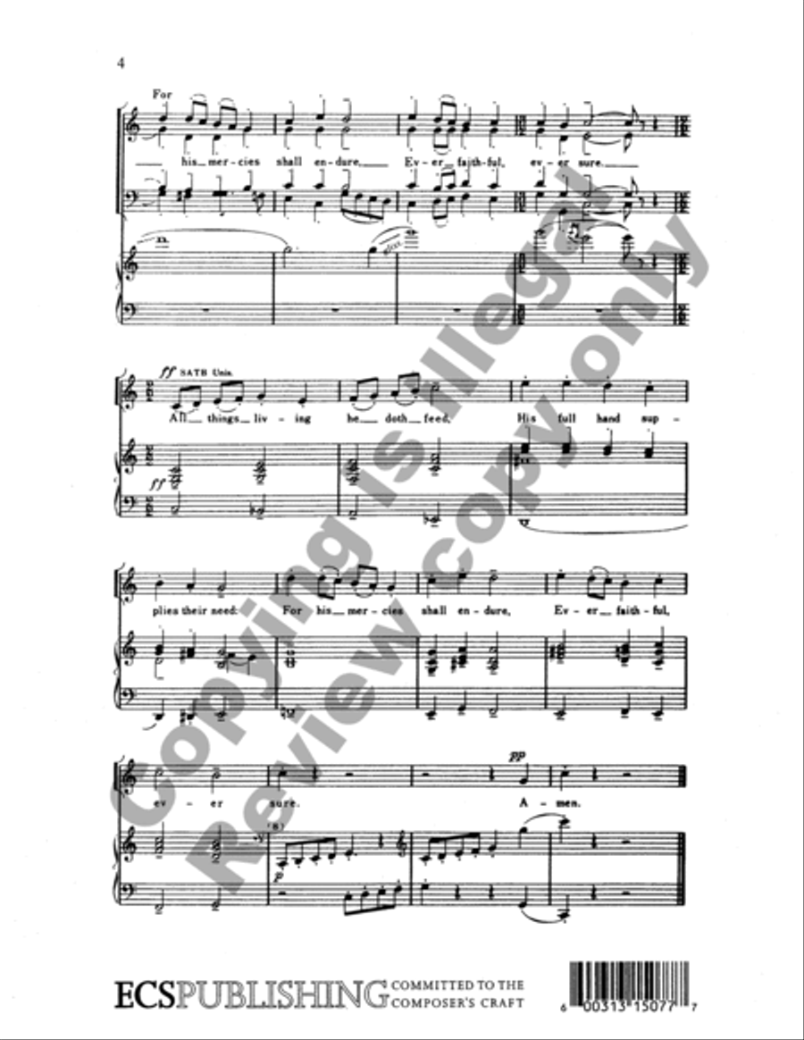 Let Us With a Gladsome Mind 4-Part scores gallery preview page 9