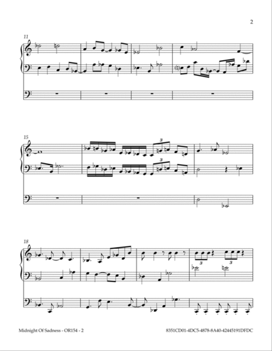 Midnight Of Sadness Organ Solo scores gallery preview page 3