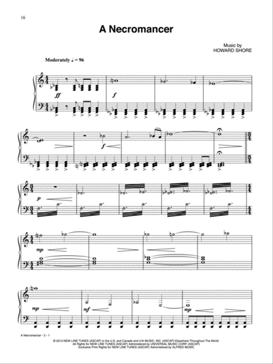 A Necromancer (from The Hobbit: The Desolation of Smaug) Piano Solo scores gallery preview page 1