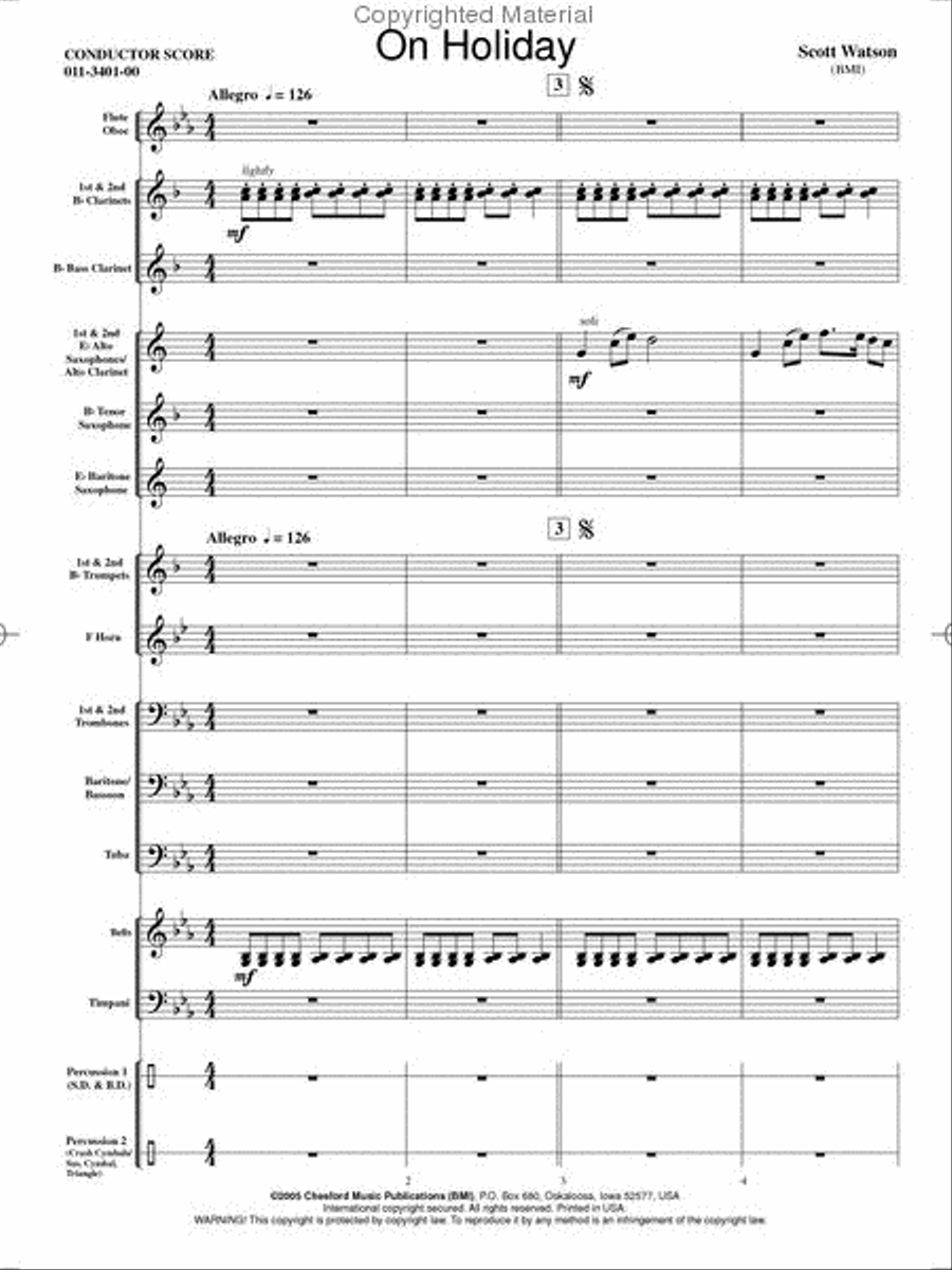 On Holiday Concert Band scores gallery preview page 2
