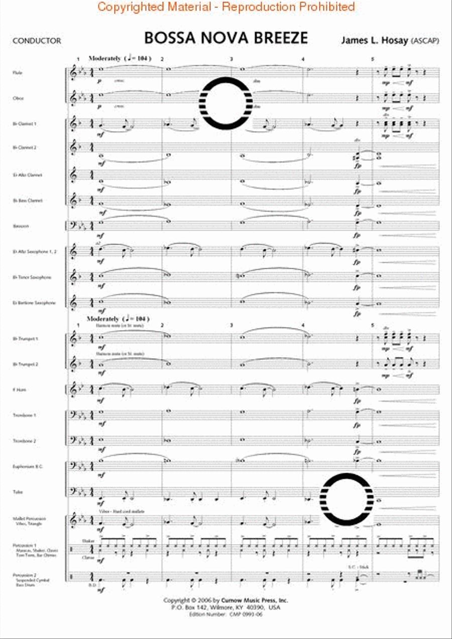 Bossa Nova Breeze Concert Band scores gallery preview page 2