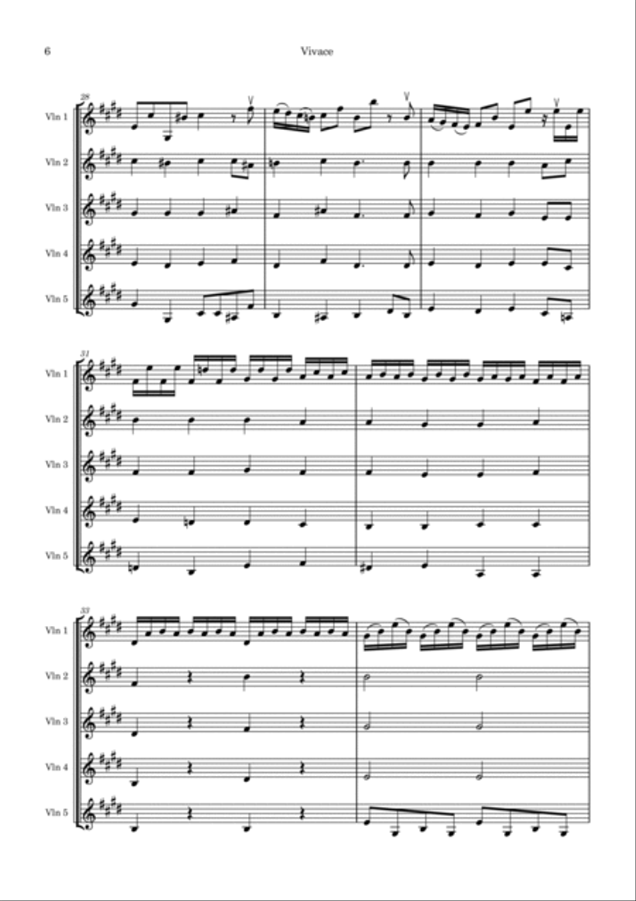 Violin Sonatina No 5 in E Major Violin scores gallery preview page 6