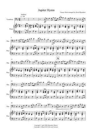 Jupiter Hymn for Trombone and Piano