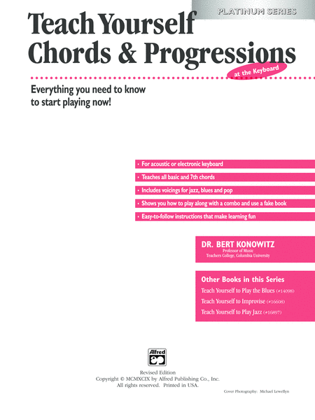 Alfred's Teach Yourself Chords & Progressions at the Keyboard - Book/CD image number null