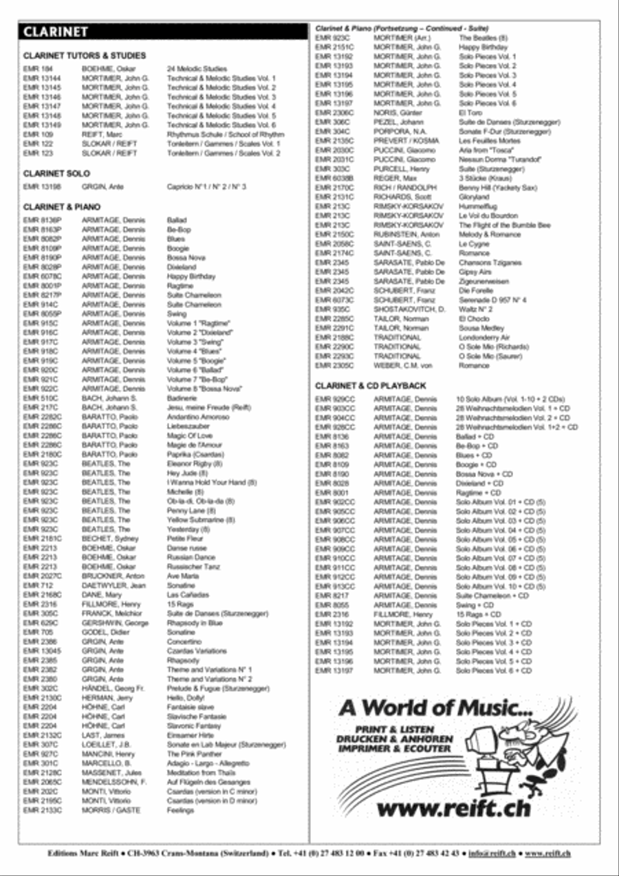 Spanish Concertino Clarinet Solo scores gallery preview page 8
