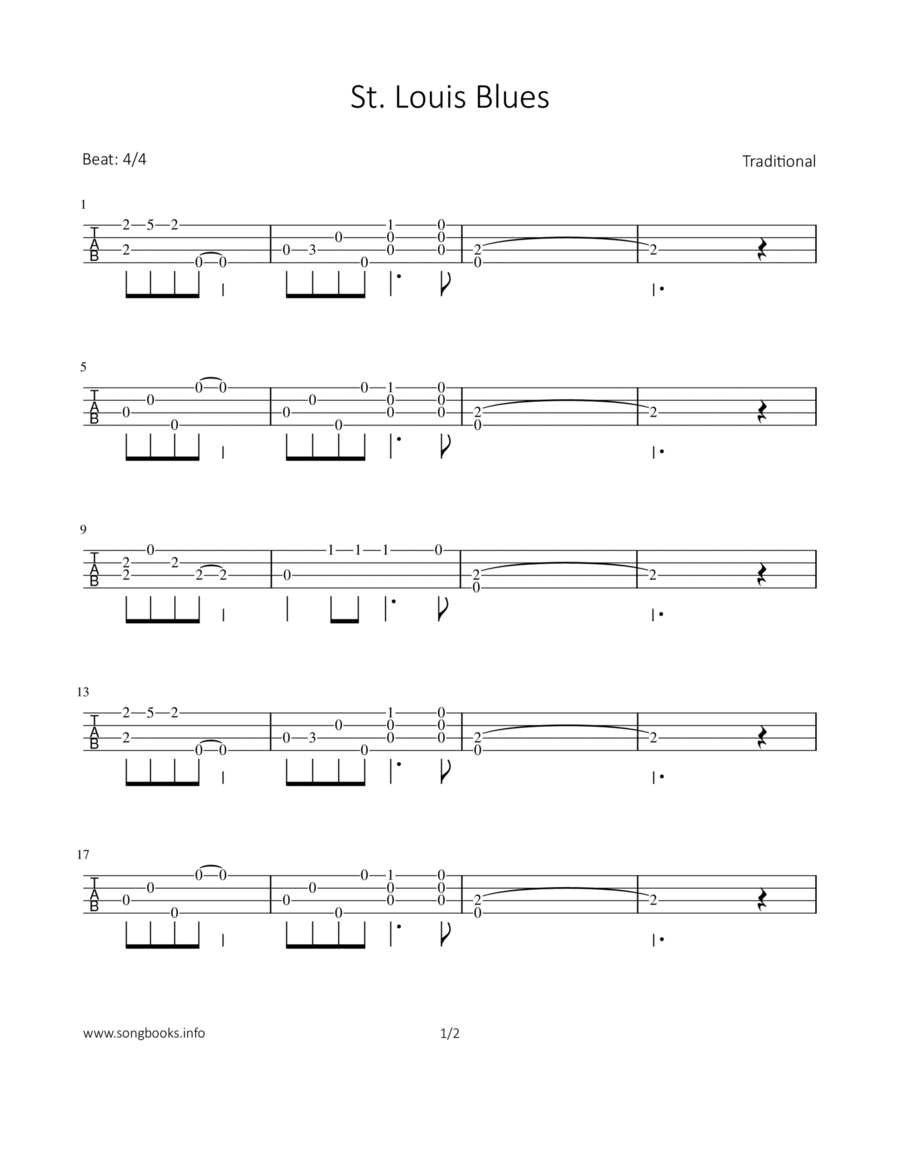 St. Louis Blues Ukulele scores gallery preview page 1