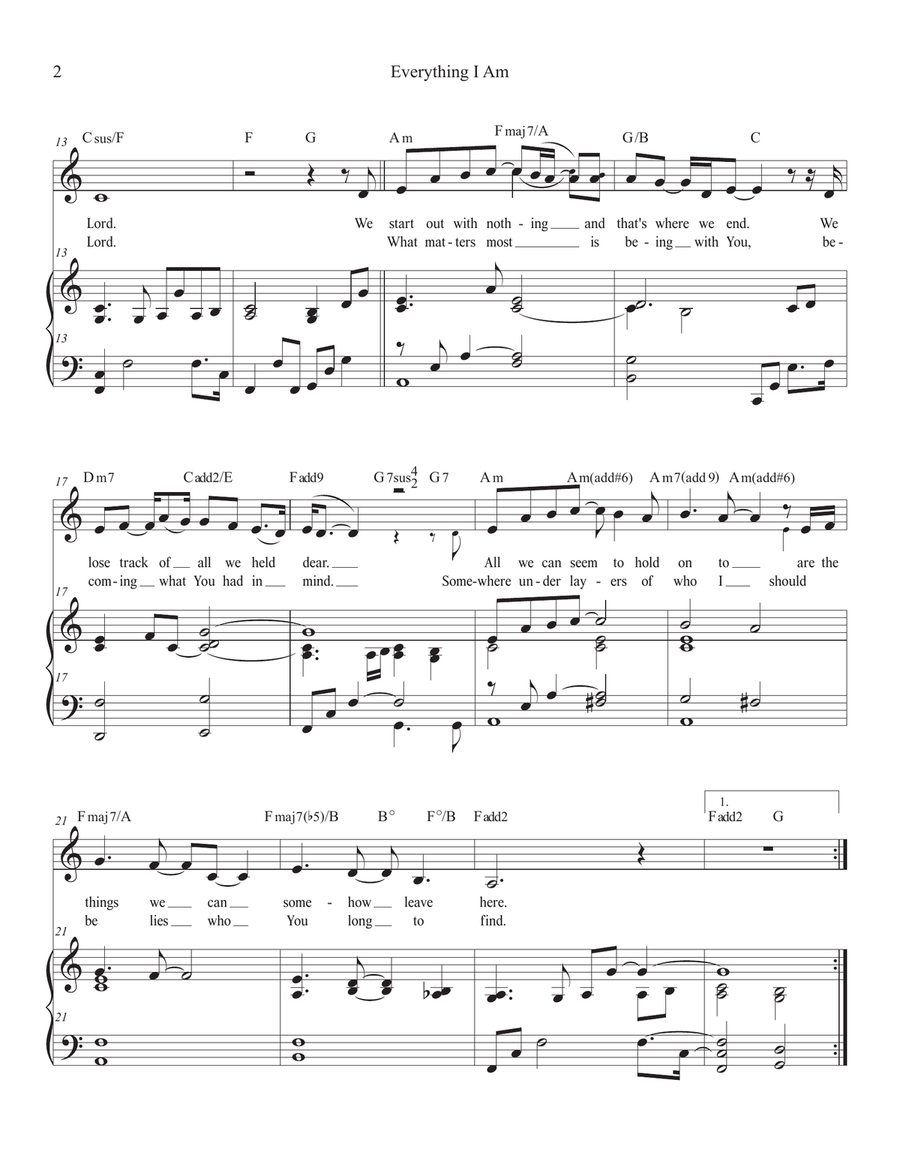 Everything I Am Piano, Vocal scores gallery preview page 2