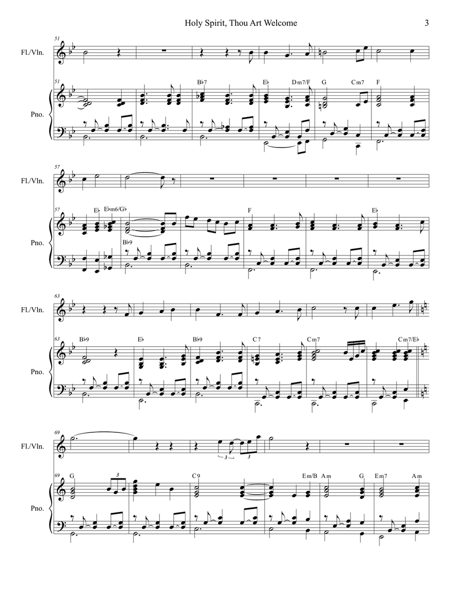 Holy Spirit, Thou Art Welcome Flute scores gallery preview page 3