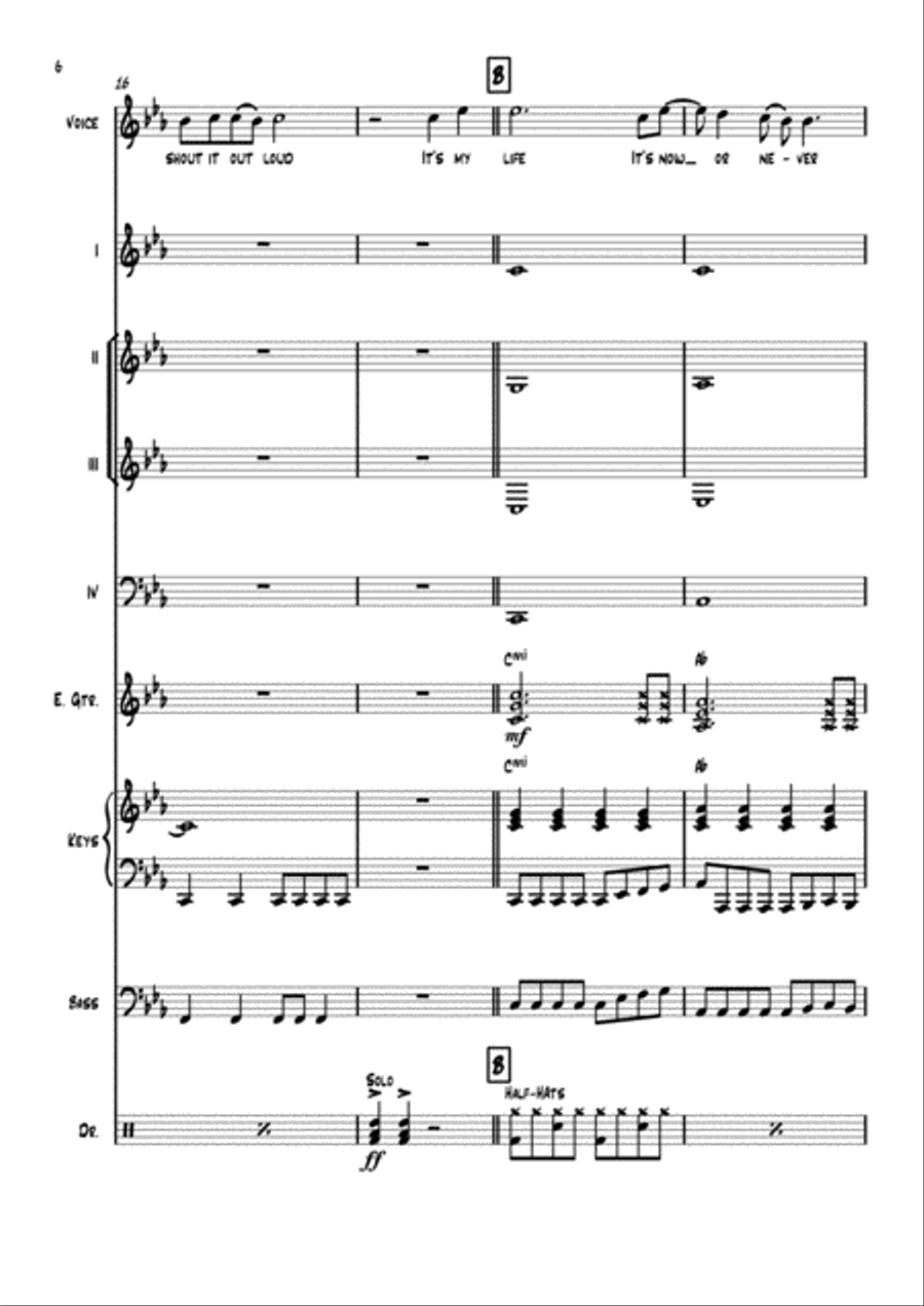 It's My Life Piano, Vocal, Guitar scores gallery preview page 6