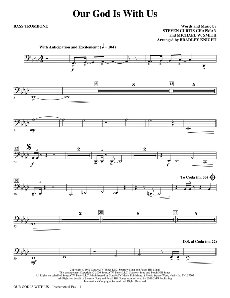 Our God Is With Us - Bass Trombone Choir scores gallery preview page 1