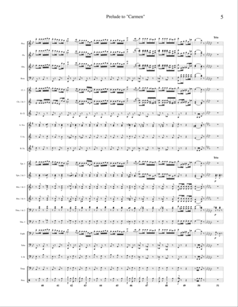 Prelude to Carmen (March of the Toreadors) transcribed for Concert Band Concert Band scores gallery preview page 4