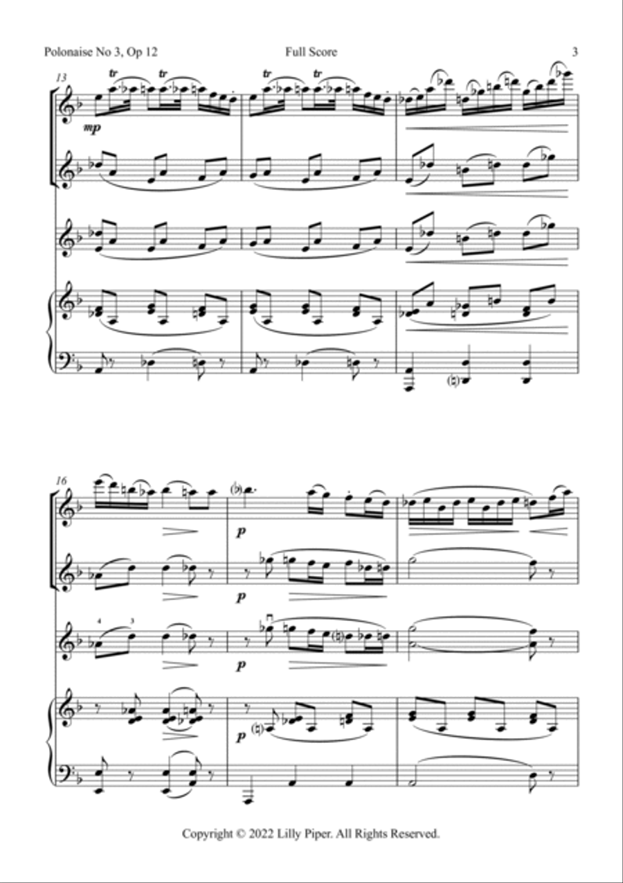 Polonaise No 3 Op 12 Chamber Music scores gallery preview page 3