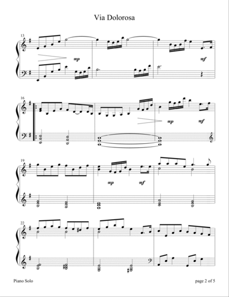 Via Dolorosa Piano Solo scores gallery preview page 4