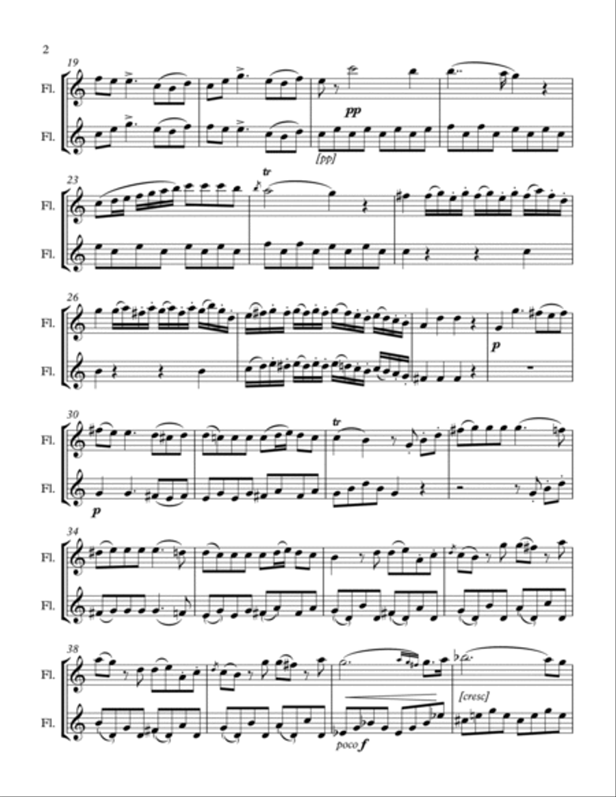 Duet #1 from Book III of Duets for Violin Flute Duet scores gallery preview page 2