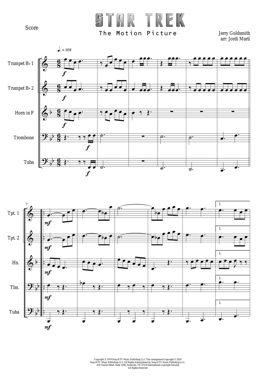 Star Trek(r) The Motion Picture Brass Ensemble scores gallery preview page 3
