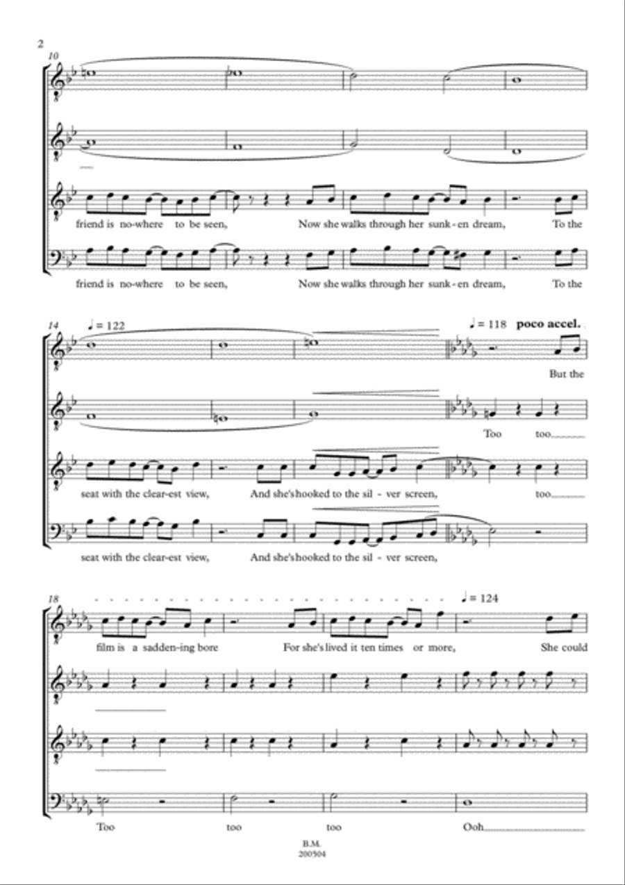Life On Mars TTBB scores gallery preview page 2
