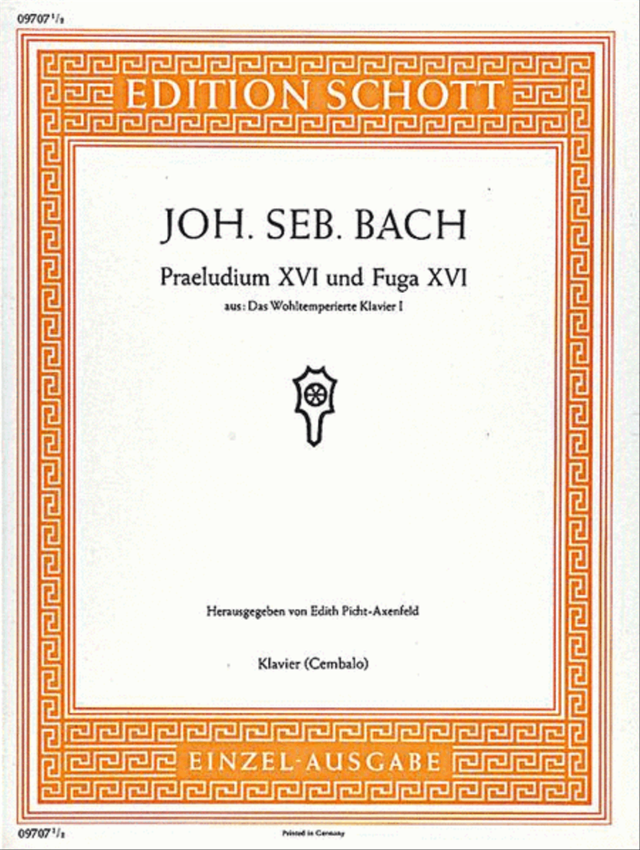 Prelude XVI and Fugue XVI G minor, BWV 861 Piano Solo scores gallery preview page 1