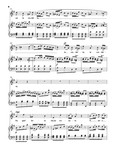 VIVALDI Antonio: Da quel ferro, aria from the opera "Il Farnace", arranged for Voice and Piano (E mi image number null