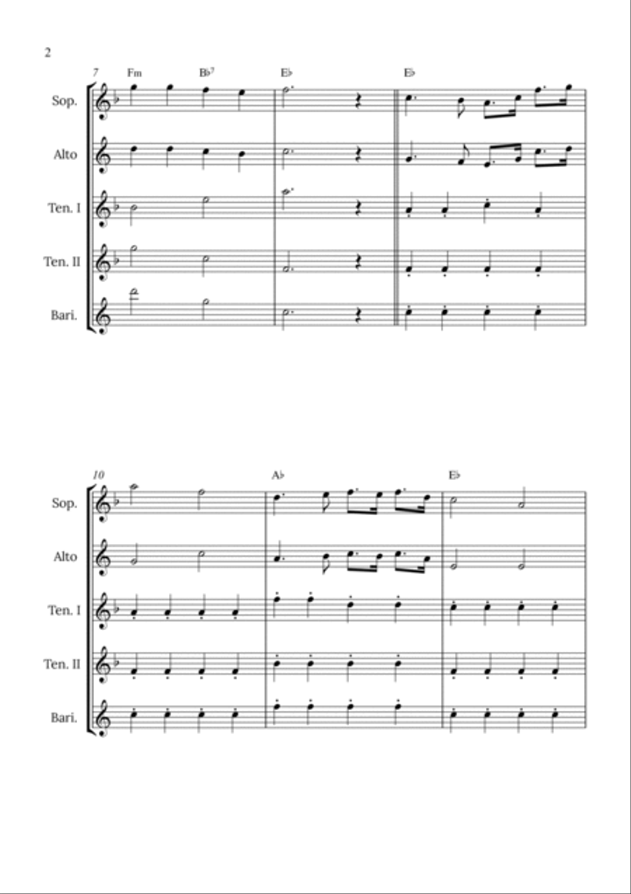 The Battle Hymn of the Republic Saxophone Quintet scores gallery preview page 2