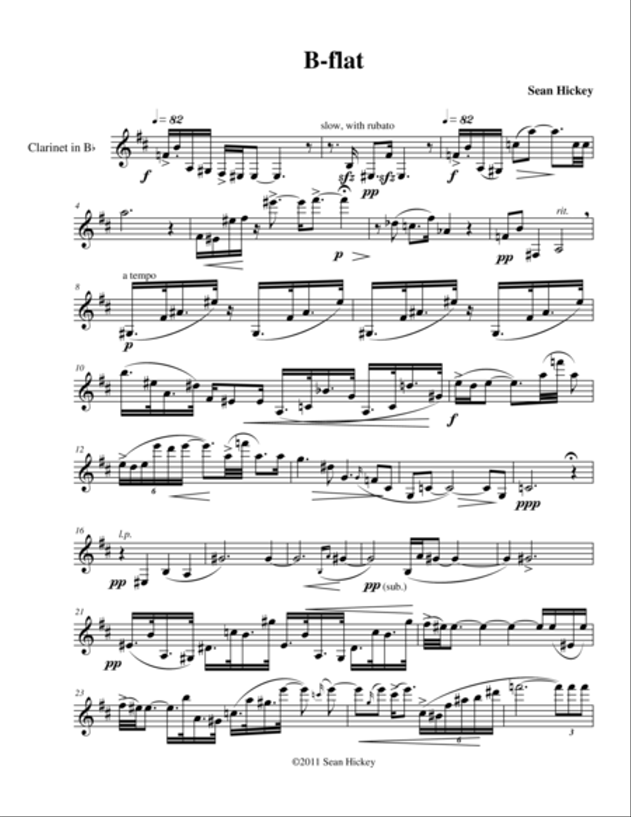 B-flat Clarinet Solo scores gallery preview page 1
