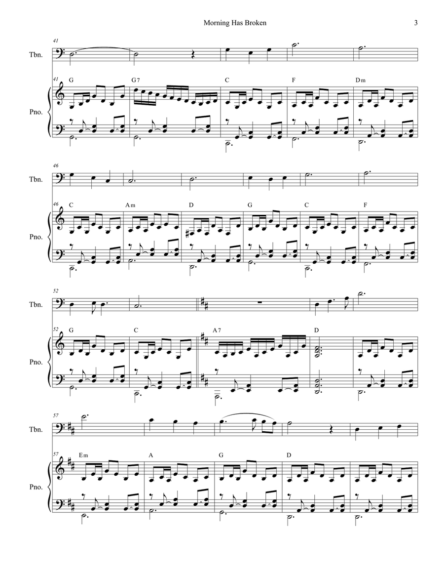 Morning Has Broken Piano scores gallery preview page 3